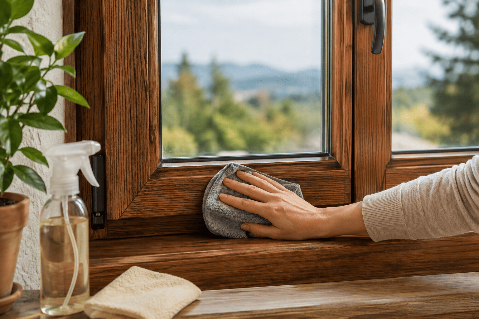 Manutenzione finestre in legno: scopri come pulirle ogni settimana e proteggerle da pioggia, sole, muffe, umidità e sbalzi di temperatura.